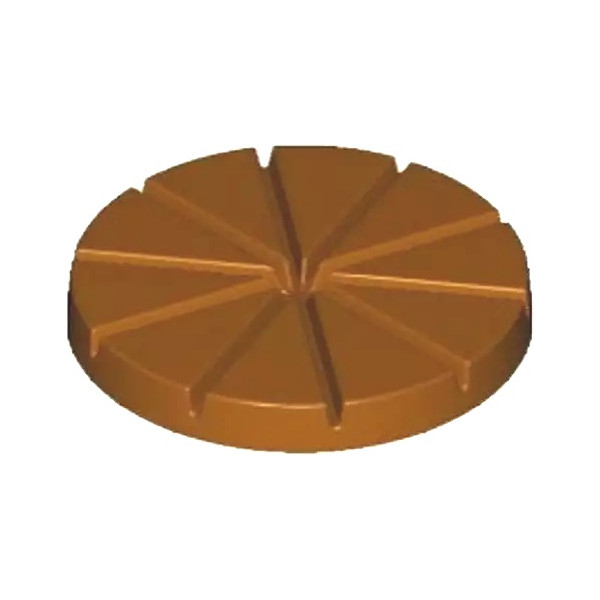 Tortina a spicchi da 100 g stampo policarbonato 2 tavolette tonde di cioccolato ø10xh1,2 cm