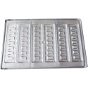 Barretta snack 20 g stampo in policarbonato per 6 barrette di cioccolato 128,5x31xh8,2 mm