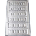 Barretta snack 20 g stampo in policarbonato per 6 barrette di cioccolato 128,5x31xh8,2 mm