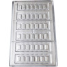 Barretta snack 20 g stampo in policarbonato per 6 barrette di cioccolato 128,5x31xh8,2 mm