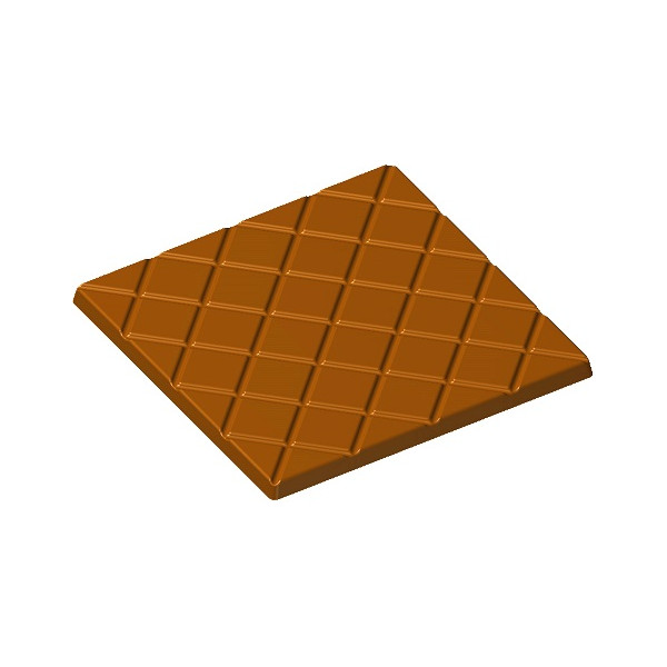 Tavoletta quadrata a quadretti 60 g stampo policarbonato 2 tavolette cioccolato 100,2x100,2xh5,2 mm