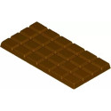 Stampo tavoletta rettangolare di cioccolato da 100 g in policarbonato di 150x75xh8,4 mm