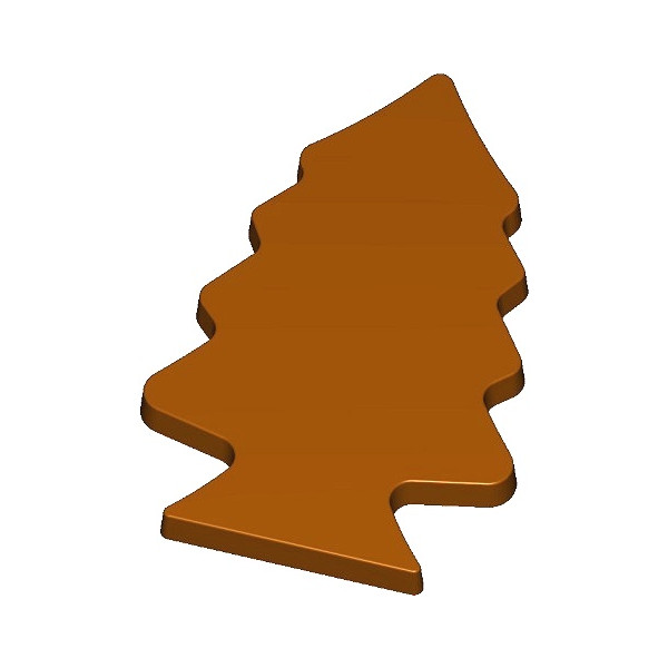 Stampo cioccolato tavoletta abete piatto da 265 g: 1 cavità a forma abete lunga 205 x 135 x h 13 mm