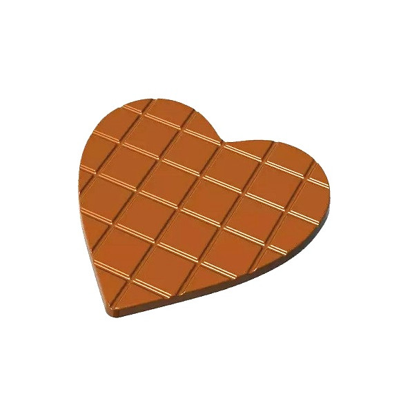 Stampo policarbonato tavoletta cuore di cioccolato 111,5x111,5xh5 mm 50 g