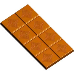 Stampo tavoletta di cioccolato da 100 g con decori di 16x8xh0,68 cm in policarbonato