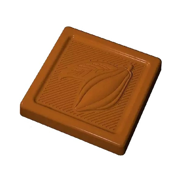 Quadratino cabossa da 6 g: stampo in policarbonato per 24 cioccolatini quadrati da 34x34xh5,1 mm