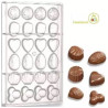 Cioccolatini misti da 10 g stampo in policarbonato per 24 forme assortite Cioccolatini misti da 10 g stampo in policarbonato per 24 forme assortite