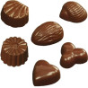 Cioccolatini misti 10 g stampo in policarbonato 24 cavità 6 forme assortite Cioccolatini misti 10 g stampo in policarbonato 24 cavità 6 forme assortite