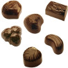Cioccolatini misti da 9 g: stampo in policarbonato con 24 cavità suddivise in 6 forme assortite Cioccolatini misti da 9 g: stampo in policarbonato con 24 cavità suddivise in 6 forme assortite