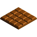 Tavoletta quadrata blocchetti onda da 100 g: stampo in policarbonato 2 tavolette di cioccolato da 10x10xh1 cm