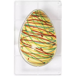 Stampo uova di pasqua da 250 g, 1 impronta, 135x205xh75 mm in policarbonato per cioccolato Decora
