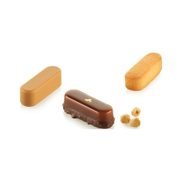 Eclair XS 14 Silikomart stampo in silicone bianco per 20 mini eclair 14 ml da 55x17xh17 mm