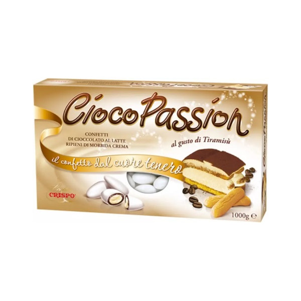 Ciocopassion tiramisù Crispo: confetti bianchi da 1 Kg ideali per confettata