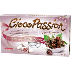 Ciocopassion amarena Crispo 1 Kg: confetti bianchi, ideali per confettata