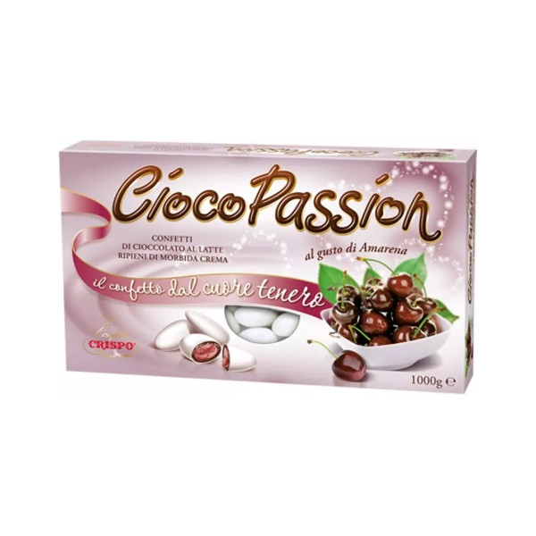 Ciocopassion amarena Crispo 1 Kg: confetti bianchi, ideali per confettata