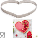 Sagoma microforata cuore: fascia in acciaio inox microforata stampo per cuori di 18x16xh3,5 cm da Decora