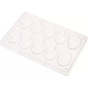 Stampo in policarbonato per 10 ovetti di cioccolato da 30 g di 42xh60 mm e larghezza 20 mm da Decora