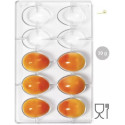 Stampo in policarbonato per 10 ovetti di cioccolato da 30 g di 42xh60 mm e larghezza 20 mm da Decora
