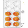 Stampo in policarbonato per 10 ovetti di cioccolato da 30 g di 42xh60 mm e larghezza 20 mm da Decora