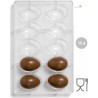 Stampo in policarbonato per 10 ovetti di cioccolato da 30 g di 42xh60 mm e larghezza 20 mm da Decora