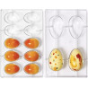 Stampo in policarbonato per 4 ovetti di cioccolato da 70 g 56xh88 mm di Decora Stampo in policarbonato per 4 ovetti di cioccolato da 70 g 56xh88 mm di Decora