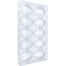 Stampo uova "ovetto Kinder" 35/40 g, in policarbonato con 10 impronte di altezza 80 mm e diametro 55 mm