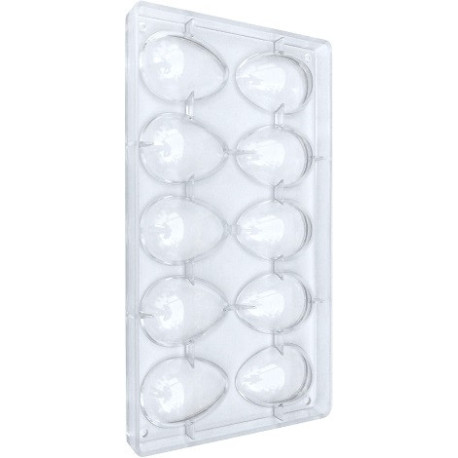 Stampo uova "ovetto Kinder" 35/40 g, in policarbonato con 10 impronte di altezza 80 mm e diametro 55 mm