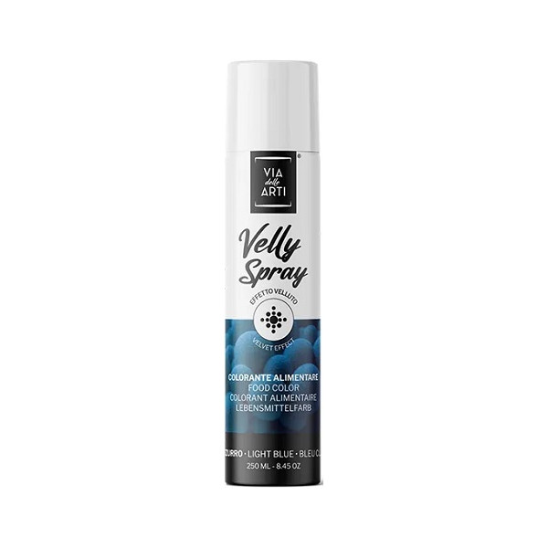 Velly Light Blue da 250 ml di Via delle Arti da Volcke Aerosol: colorante alimentare spray color azzurro vellutato
