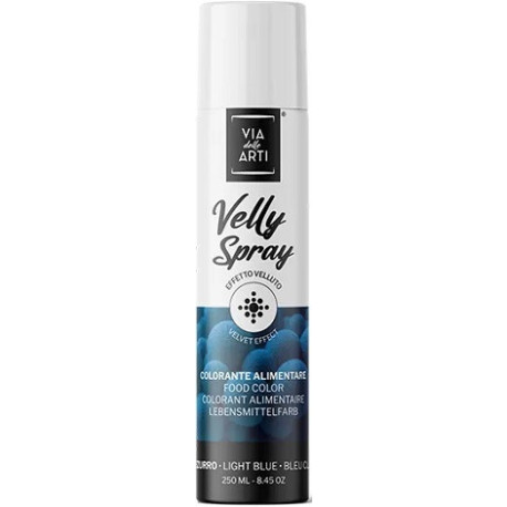 Velly Light Blue da 250 ml di Via delle Arti da Volcke Aerosol: colorante alimentare spray color azzurro vellutato