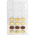 Ovetti 10 g Decora: stampo in policarbonato professionale per cioccolato con 24 impronte di 17xh24 mm