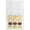 Ovetti 10 g Decora: stampo in policarbonato professionale per cioccolato con 24 impronte di 17xh24 mm