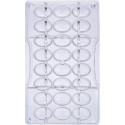Ovetti 10 g Decora: stampo in policarbonato professionale per cioccolato con 24 impronte di 17xh24 mm