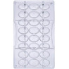 Ovetti 10 g Decora: stampo in policarbonato professionale per cioccolato con 24 impronte di 17xh24 mm Ovetti 10 g Decora: stampo in policarbonato professionale per cioccolato con 24 impronte di 17xh24 mm