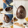Da 250 a 500 g stampo uovo rigato Decora in policarbonato professionale per cioccolato con 1 impronta