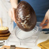 Da 250 a 500 g stampo uovo rigato Decora in policarbonato professionale per cioccolato con 1 impronta