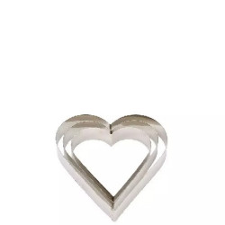 Sagoma cuore da Decora: stampo ad anello o cornice in acciaio inox alta 4,5 cm di larghezza da 6 cm fino a 10 cm