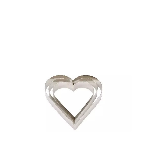 Sagoma cuore da Decora: stampo ad anello o cornice in acciaio inox alta 4,5 cm di larghezza da 6 cm fino a 10 cm