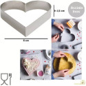 Sagoma cuore da Decora: stampo ad anello o cornice in acciaio inox alta 4,5 cm e larghezza 6 cm
