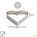Sagoma cuore da Decora: stampo ad anello o cornice in acciaio inox alta 4,5 cm e larghezza 6 cm