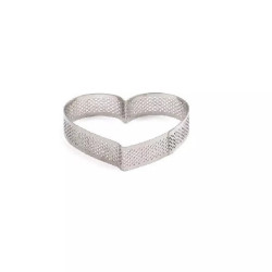 Sagoma Cuore in Acciaio Inox Microforato Decora (10×9×H2cm) – Anello per Crostatine e Basi di Frolla