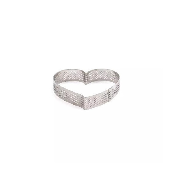 Sagoma microforata cuore di Decora: fascia in acciaio inox di dimensioni 10x9xh2 cm