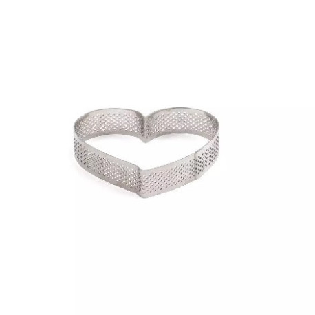 Sagoma microforata cuore di Decora: fascia in acciaio inox di dimensioni 10x9xh2 cm