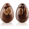 Smiling Eggs Silikomart: kit 2 stampi cioccolato termoformato per uova sorridenti 3D 82x77xh107 mm Smiling Eggs Silikomart: kit 2 stampi cioccolato termoformato per uova sorridenti 3D 82x77xh107 mm