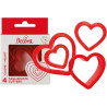 Tagliapasta cuore da Decora set 4 cutter in plastica da 4 cm a 8 cm di h 2,2 cm Tagliapasta cuore da Decora set 4 cutter in plastica da 4 cm a 8 cm di h 2,2 cm