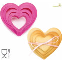 Set 4 Cutter Tagliapasta Cuore da 4 cm a 8 cm, in plastica da Decora