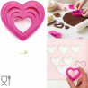 Tagliapasta cuore da Decora set 4 cutter in plastica da 4 cm a 8 cm di h 2,2 cm Tagliapasta cuore da Decora set 4 cutter in plastica da 4 cm a 8 cm di h 2,2 cm