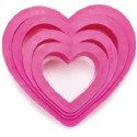 Set 4 Cutter Tagliapasta Cuore da 4 cm a 8 cm, in plastica da Decora
