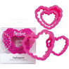 Tagliapasta cuore festonato da Decora set 4 cutter in plastica da 4 cm a 8 cm di h 2,2 cm