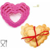 Tagliapasta cuore festonato da Decora set 4 cutter in plastica da 4 cm a 8 cm di h 2,2 cm
