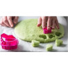 Tagliapasta cuore festonato da Decora set 4 cutter in plastica da 4 cm a 8 cm di h 2,2 cm
